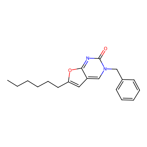 3-Benzyl-6-hexyl-furo[2,3-d]pyrimidin-2-one structure