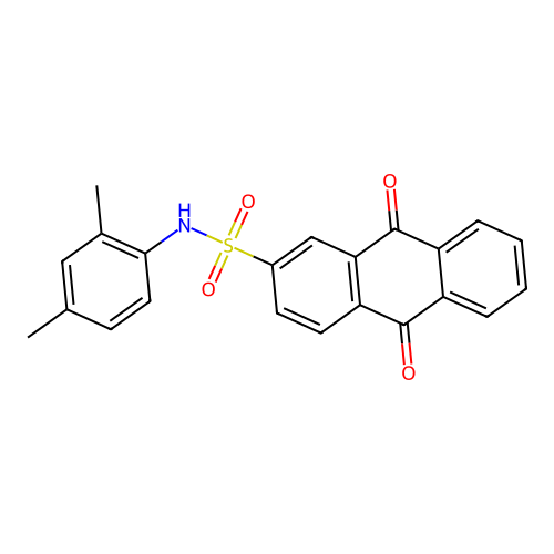 N-(2,4-dimethylphenyl)-9,10-dioxo-9,10-dihydroanthracene-2-sulfonamide structure