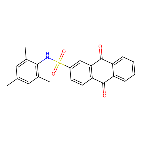 N-mesityl-9,10-dioxo-9,10-dihydro-2-anthracenesulfonamide structure
