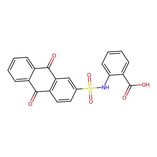 2-{[(9,10-Dioxo-9,10-dihydro-2-anthracenyl)sulfonyl]amino}benzoic acid structure