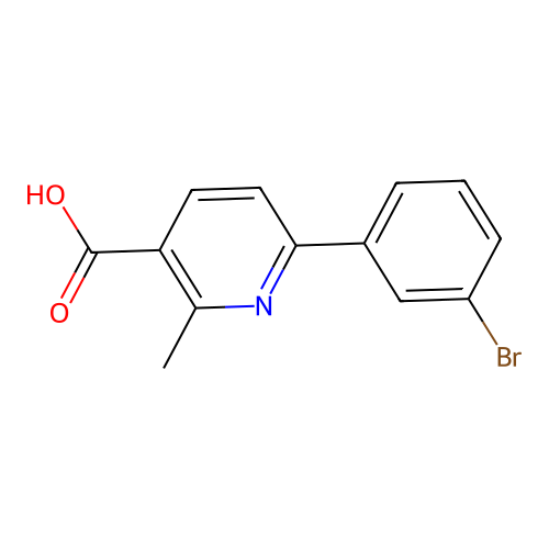 6-(3-Bromophenyl)-2-methylpyridine-3-carboxylic acid structure
