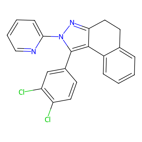 1-(3,4-dichlorophenyl)-2-(2-pyridinyl)-4,5-dihydro-2H-benzo[e]indazole structure