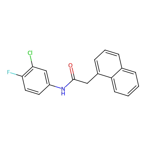 N-(3-chloro-4-fluorophenyl)-2-(1-naphthyl)acetamide structure