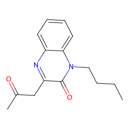 1-butyl-3-(2-oxopropyl)-2(1H)-quinoxalinone structure