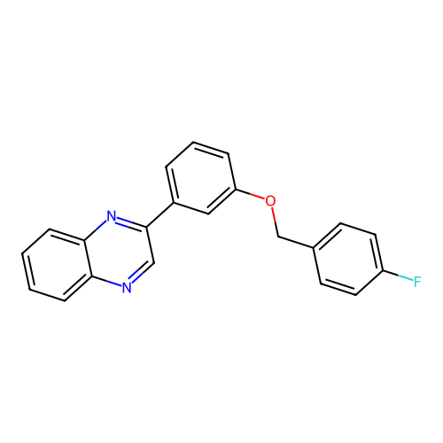 4-Fluorobenzyl 3-(2-quinoxalinyl)phenyl ether structure