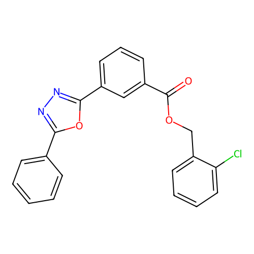 2-Chlorobenzyl 3-(5-phenyl-1,3,4-oxadiazol-2-yl)benzoate structure