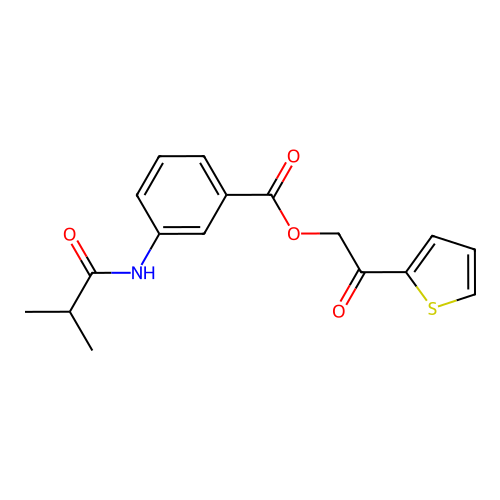 2-Oxo-2-(2-thienyl)ethyl 3-(isobutyrylamino)benzoate structure