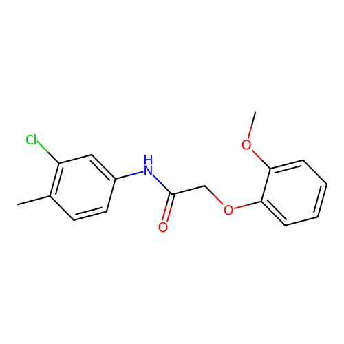 N-(3-chloro-4-methylphenyl)-2-(2-methoxyphenoxy)acetamide structure