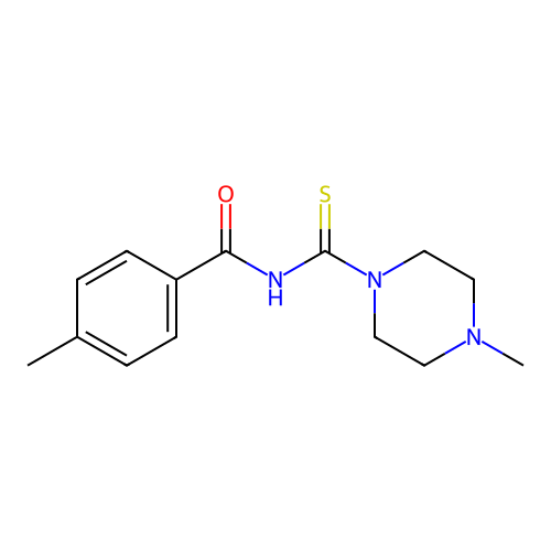 4-methyl-N-[(4-methyl-1-piperazinyl)carbothioyl]benzamide structure