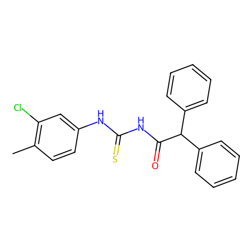 N-[(3-chloro-4-methylphenyl)carbamothioyl]-2,2-diphenylacetamide structure