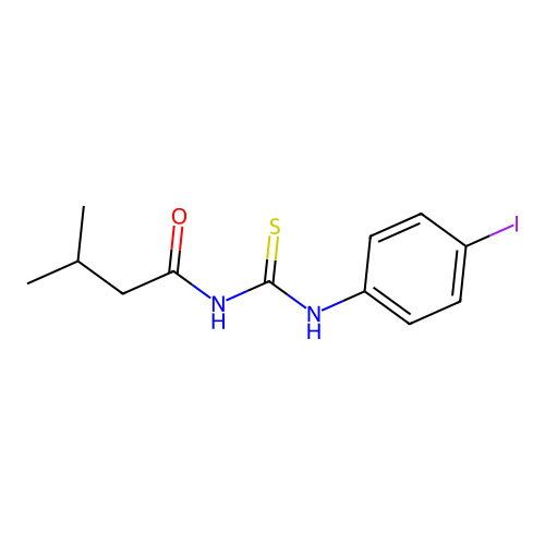 N-[(4-iodophenyl)carbamothioyl]-3-methylbutanamide structure