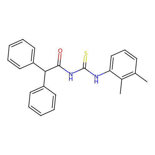 N-[(2,3-dimethylphenyl)carbamothioyl]-2,2-diphenylacetamide structure