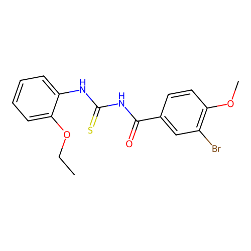 3-bromo-N-[(2-ethoxyphenyl)carbamothioyl]-4-methoxybenzamide structure