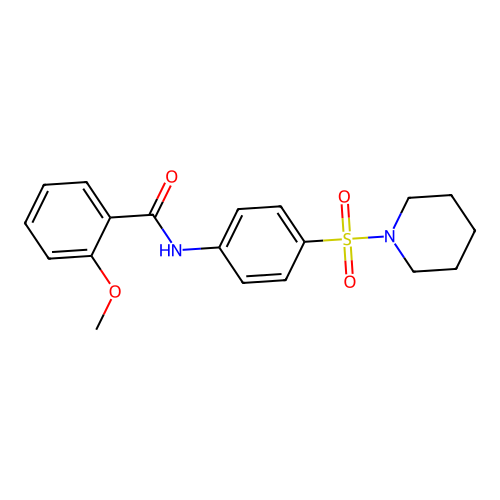 2-methoxy-N-[4-(1-piperidinylsulfonyl)phenyl]benzamide structure