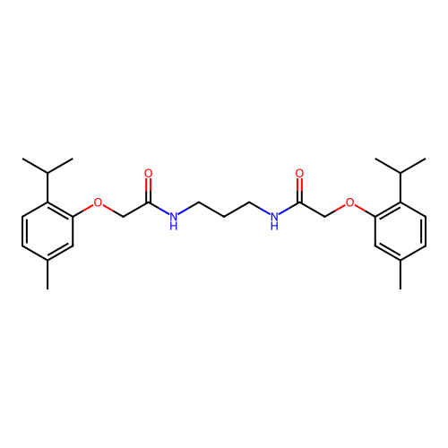 N,N'-1,3-propanediylbis[2-(2-isopropyl-5-methylphenoxy)acetamide] structure