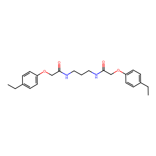 N,N'-1,3-propanediylbis[2-(4-ethylphenoxy)acetamide] structure