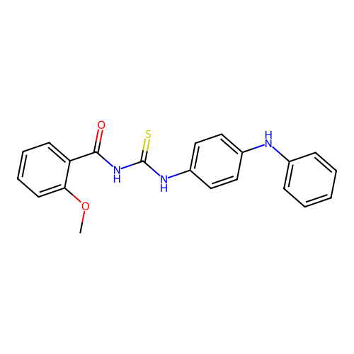 N-{[(4-anilinophenyl)amino]carbonothioyl}-2-methoxybenzamide structure