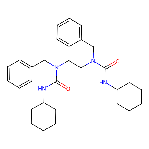 N,N''-1,2-ethanediylbis(N-benzyl-N'-cyclohexylurea) structure