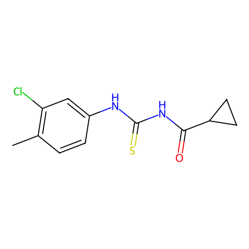 N-[(3-chloro-4-methylphenyl)carbamothioyl]cyclopropanecarboxamide structure
