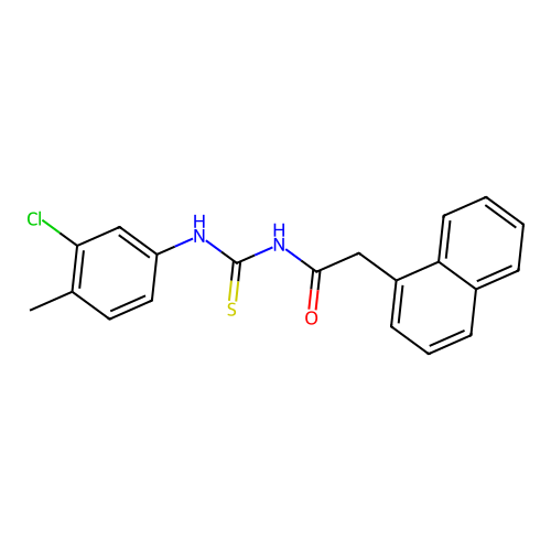 N-{[(3-chloro-4-methylphenyl)amino]carbonothioyl}-2-(1-naphthyl)acetamide structure