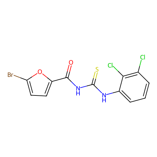 5-bromo-N-[(2,3-dichlorophenyl)carbamothioyl]furan-2-carboxamide structure