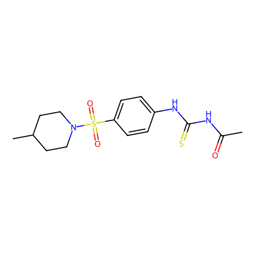 N-[[4-(4-methylpiperidin-1-yl)sulfonylphenyl]carbamothioyl]acetamide structure