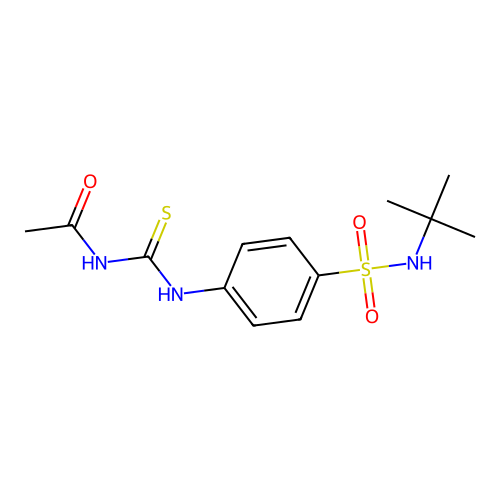 N-[[4-(tert-butylsulfamoyl)phenyl]carbamothioyl]acetamide structure