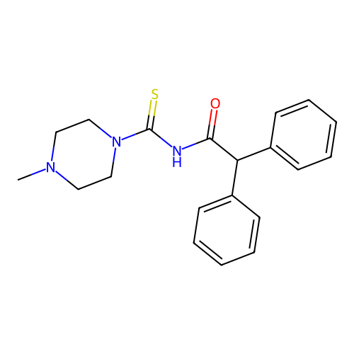 N-(4-methylpiperazine-1-carbothioyl)-2,2-diphenylacetamide structure
