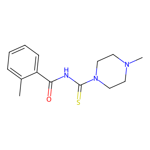 2-methyl-N-(4-methylpiperazine-1-carbothioyl)benzamide structure