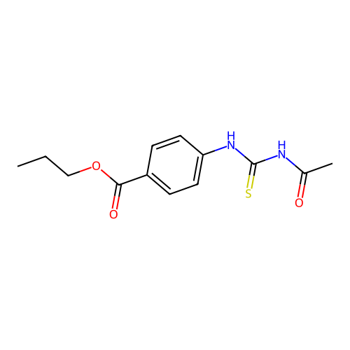 Propyl 4-(acetylcarbamothioylamino)benzoate structure