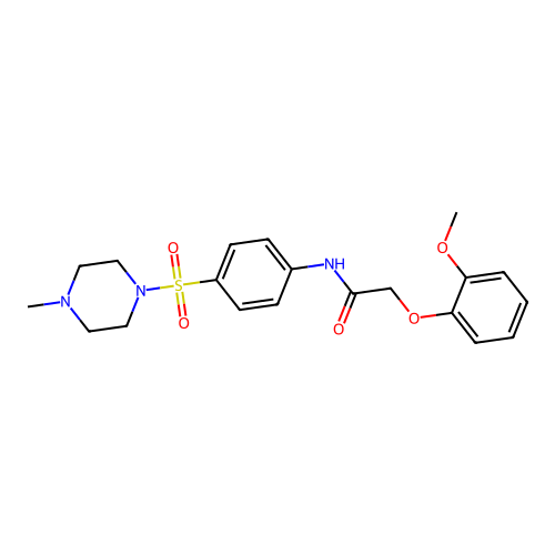 2-(2-methoxyphenoxy)-N-{4-[(4-methyl-1-piperazinyl)sulfonyl]phenyl}acetamide structure