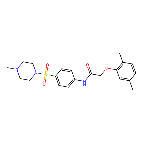 2-(2,5-dimethylphenoxy)-N-{4-[(4-methyl-1-piperazinyl)sulfonyl]phenyl}acetamide structure
