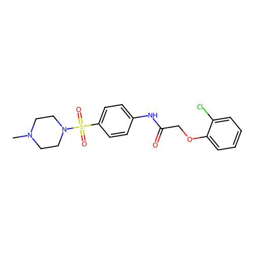2-(2-chlorophenoxy)-N-{4-[(4-methyl-1-piperazinyl)sulfonyl]phenyl}acetamide structure