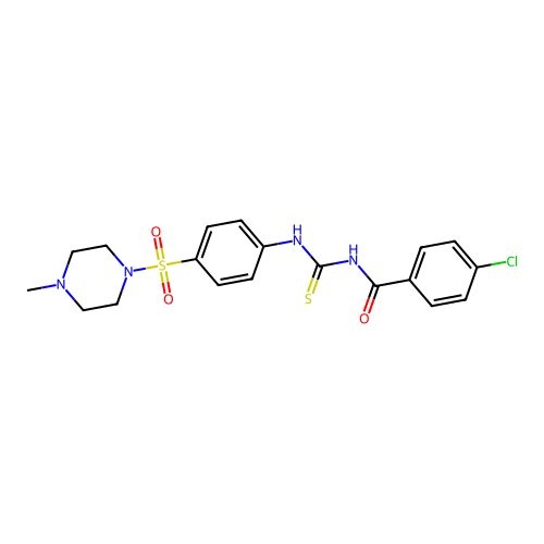 N-(4-chlorobenzoyl)-N'-{4-[(4-methyl-1-piperazinyl)sulfonyl]phenyl}thiourea structure