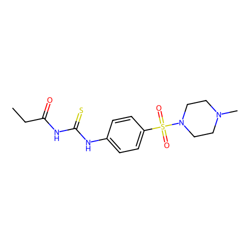 N-{4-[(4-methyl-1-piperazinyl)sulfonyl]phenyl}-N'-propionylthiourea structure
