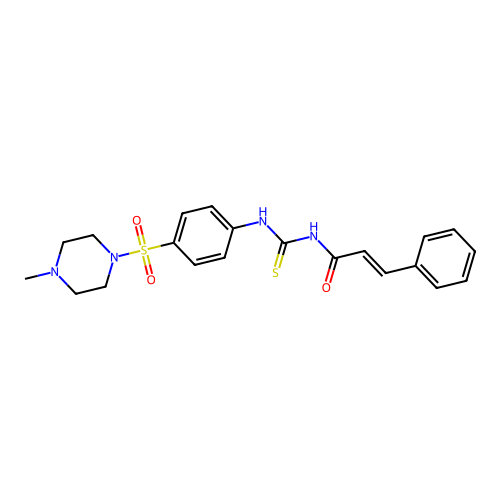 N-cinnamoyl-N'-{4-[(4-methyl-1-piperazinyl)sulfonyl]phenyl}thiourea structure