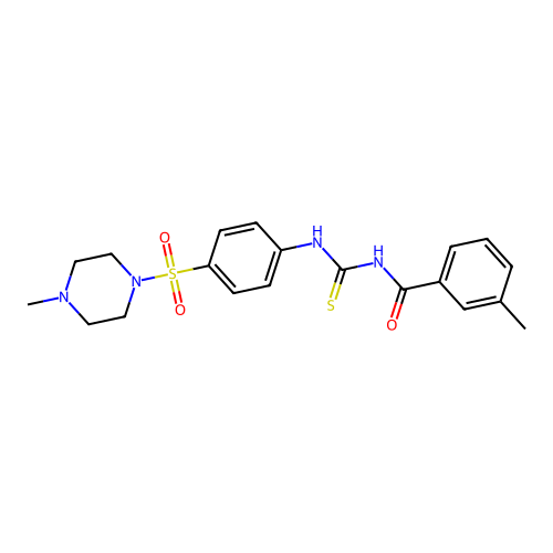 N-(3-methylbenzoyl)-N'-{4-[(4-methyl-1-piperazinyl)sulfonyl]phenyl}thiourea structure