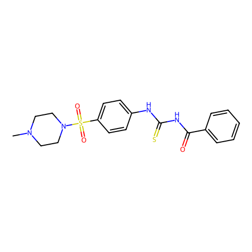 N-benzoyl-N'-{4-[(4-methyl-1-piperazinyl)sulfonyl]phenyl}thiourea structure