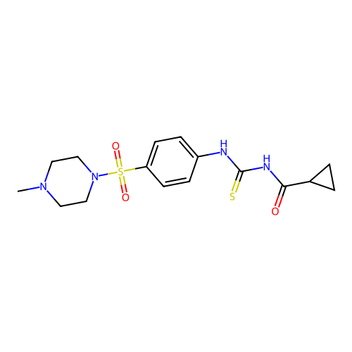 N-(cyclopropylcarbonyl)-N'-{4-[(4-methyl-1-piperazinyl)sulfonyl]phenyl}thiourea structure