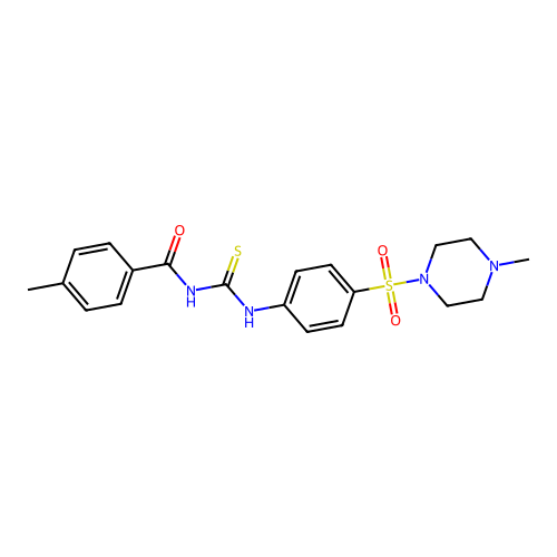 N-(4-methylbenzoyl)-N'-{4-[(4-methyl-1-piperazinyl)sulfonyl]phenyl}thiourea structure