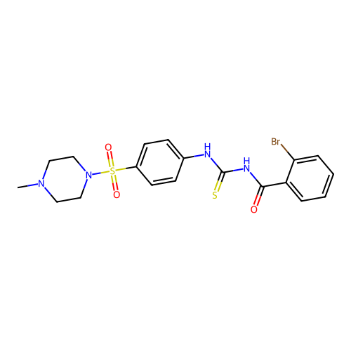 2-bromo-N-[[4-(4-methylpiperazin-1-yl)sulfonylphenyl]carbamothioyl]benzamide structure