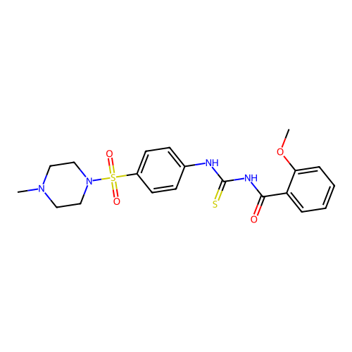 N-(2-methoxybenzoyl)-N'-{4-[(4-methyl-1-piperazinyl)sulfonyl]phenyl}thiourea structure