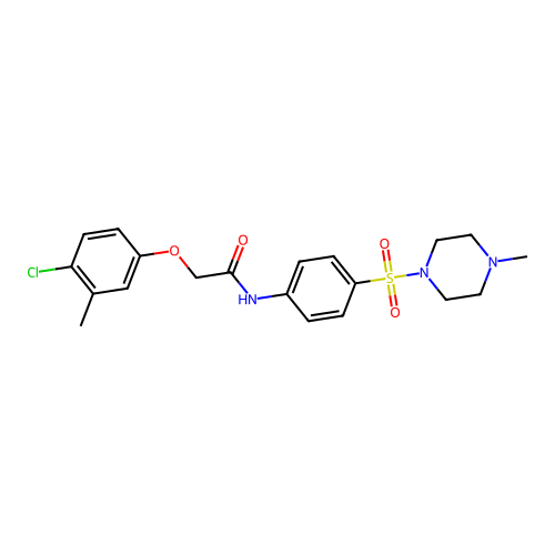 2-(4-chloro-3-methylphenoxy)-N-{4-[(4-methyl-1-piperazinyl)sulfonyl]phenyl}acetamide structure
