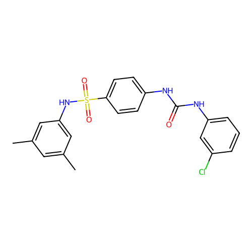 4-{[(3-chloroanilino)carbonyl]amino}-N-(3,5-dimethylphenyl)benzenesulfonamide structure