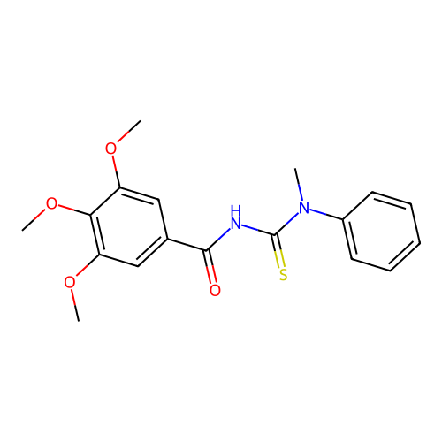 3,4,5-trimethoxy-N-[methyl(phenyl)carbamothioyl]benzamide structure