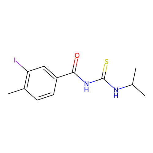 3-iodo-4-methyl-N-(propan-2-ylcarbamothioyl)benzamide structure