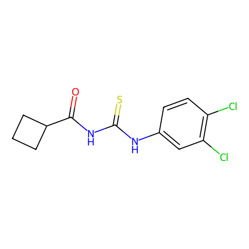 N-[(3,4-dichlorophenyl)carbamothioyl]cyclobutanecarboxamide structure