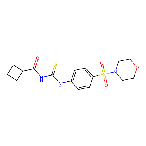 N-[(4-morpholin-4-ylsulfonylphenyl)carbamothioyl]cyclobutanecarboxamide structure