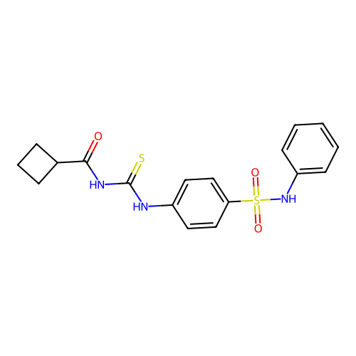 N-[[4-(phenylsulfamoyl)phenyl]carbamothioyl]cyclobutanecarboxamide structure
