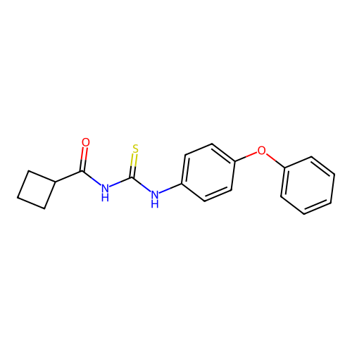 N-[(4-phenoxyphenyl)carbamothioyl]cyclobutanecarboxamide structure